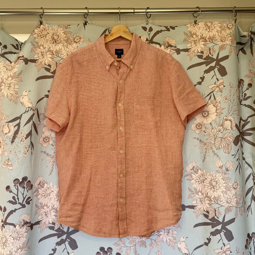 JCrew linen short-sleeved button down